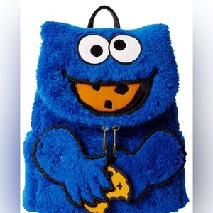 Sesame Street Cookie Monster Plush Cosplay Mini Backpack Loungefly Coin Bag NWT​